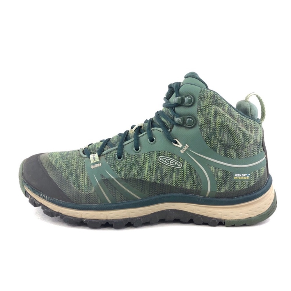 KEEN Women's Green Hiking Boots - Olive Knit Size 10.5 (EU 40.5)